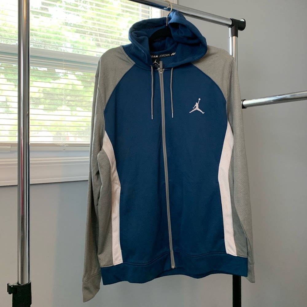 Blue and Gray Jordan Mens hoodie